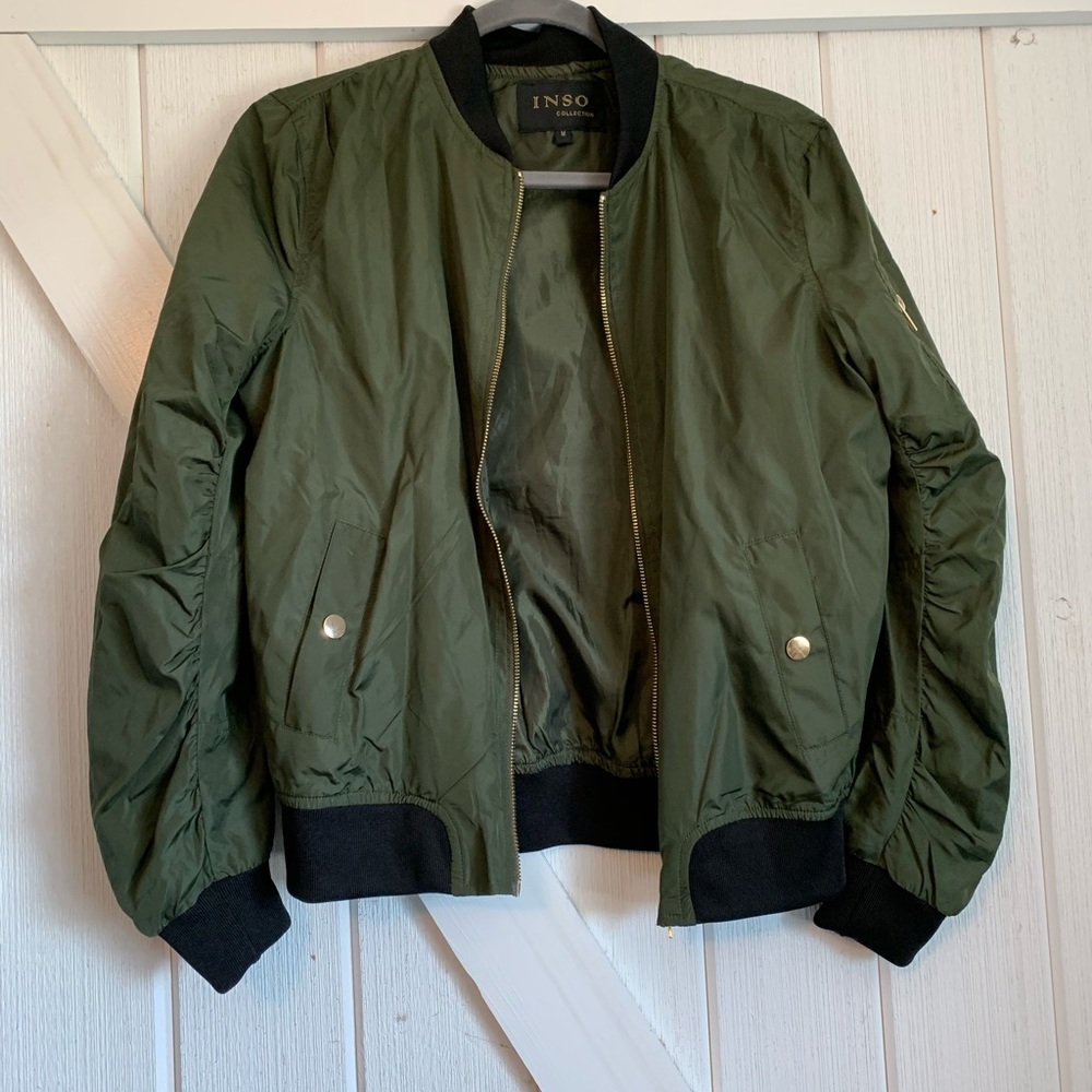 Green bomber jacket